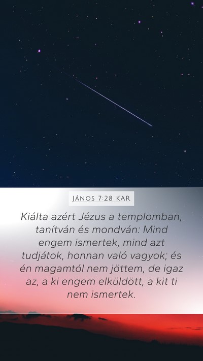 János 7:28 KAR Bible Verse Image
