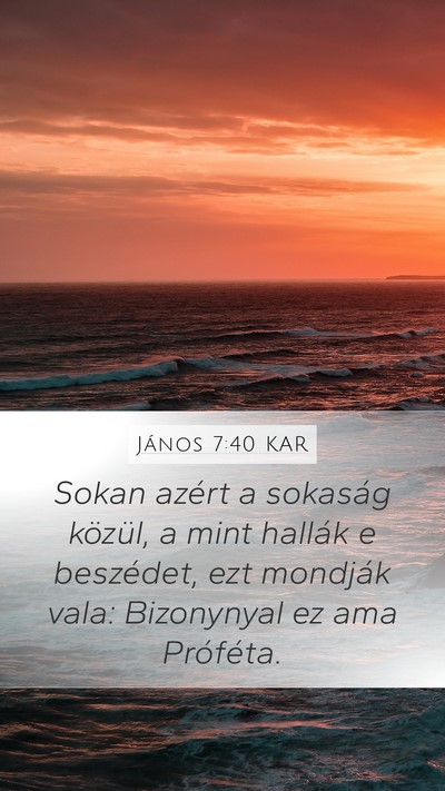 János 7:40 KAR Bible Verse Image