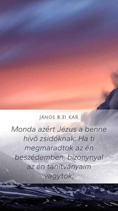 János 8:31 KAR Bible Verse Image