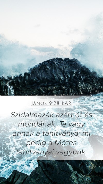 János 9:28 KAR Bible Verse Image