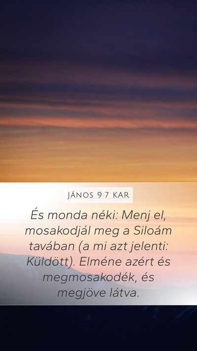 János 9:7 KAR Bible Verse Image