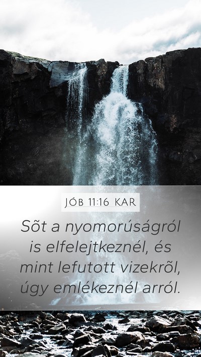 Jób 11:16 KAR Mobile Phone Wallpaper - Sõt a nyomorúságról is elfelejtkeznél, és - Mobile Bible Verse Wallpaper