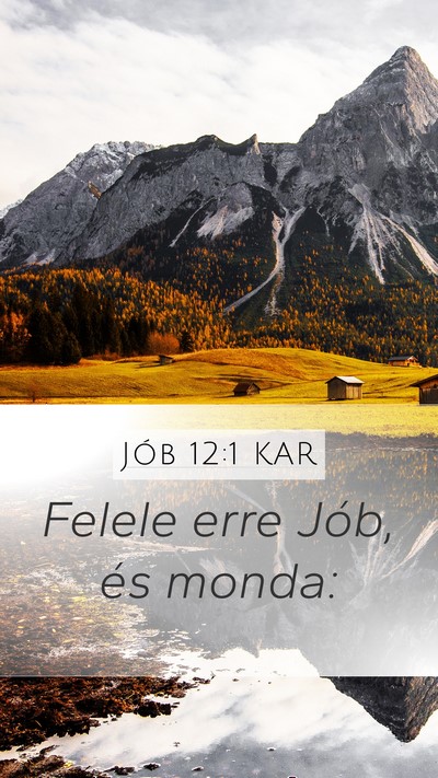 Jób 12:1 KAR Mobile Phone Wallpaper - Felele erre Jób, és - Mobile Bible Verse Wallpaper
