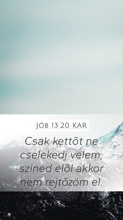 Jób 13:20 KAR Mobile Phone Wallpaper - Csak kettõt ne cselekedj velem, szined elõl - Mobile Bible Verse Wallpaper