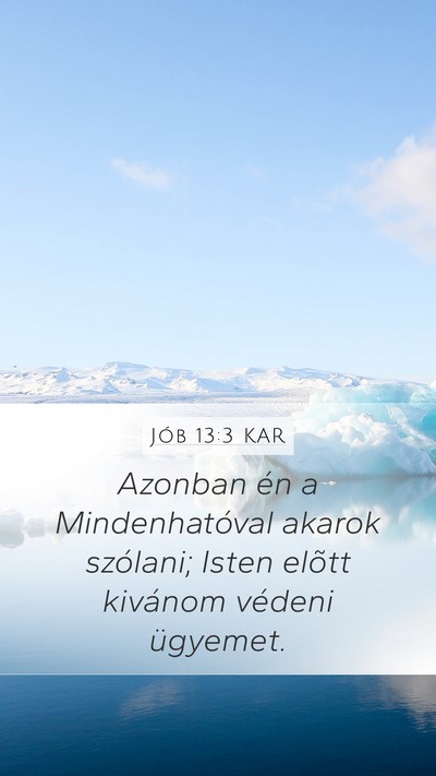 Jób 13:3 KAR Mobile Phone Wallpaper - Azonban én a Mindenhatóval akarok szólani; - Mobile Bible Verse Wallpaper