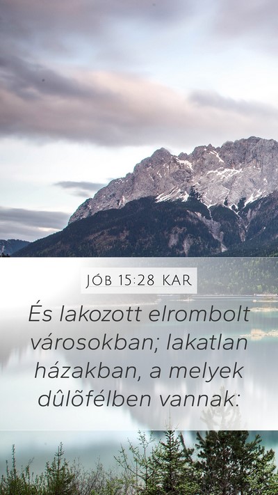 Jób 15:28 KAR Bible Verse Image
