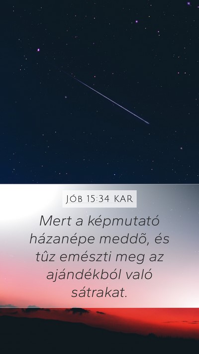 Jób 15:34 KAR Bible Verse Image