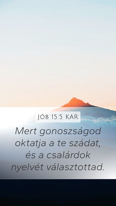 Jób 15:5 KAR Bible Verse Image