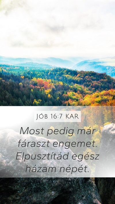 Jób 16:7 KAR Bible Verse Image