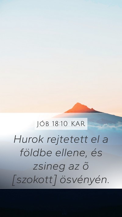 Jób 18:10 KAR Mobile Phone Wallpaper - Hurok rejtetett el a földbe ellene, és zsineg - Mobile Bible Verse Wallpaper