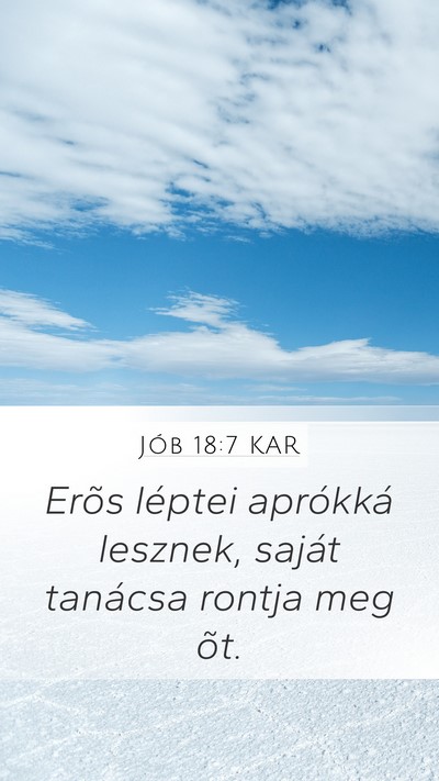 Jób 18:7 KAR Bible Verse Image
