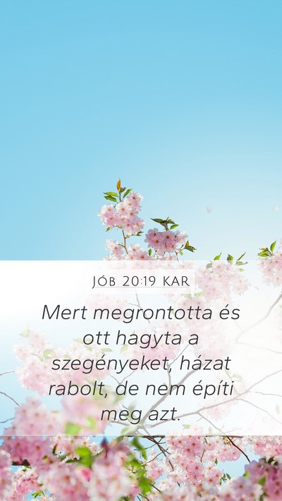 Jób 20:19 KAR Bible Verse Image