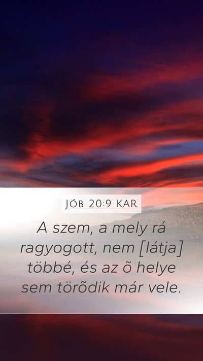 Jób 20:9 KAR Bible Verse Image