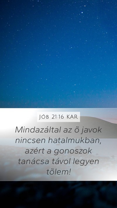 Jób 21:16 KAR Bible Verse Image