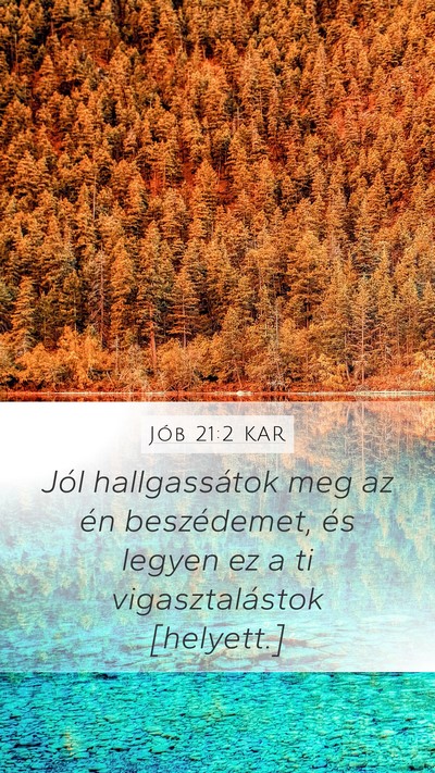 Jób 21:2 KAR Bible Verse Image