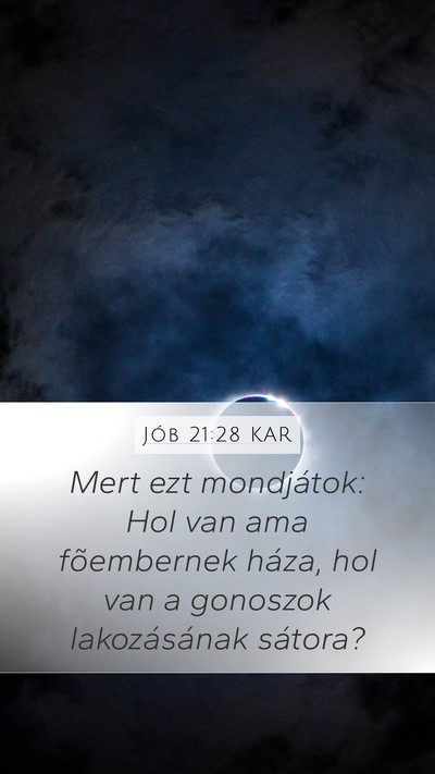 Jób 21:28 KAR Bible Verse Image