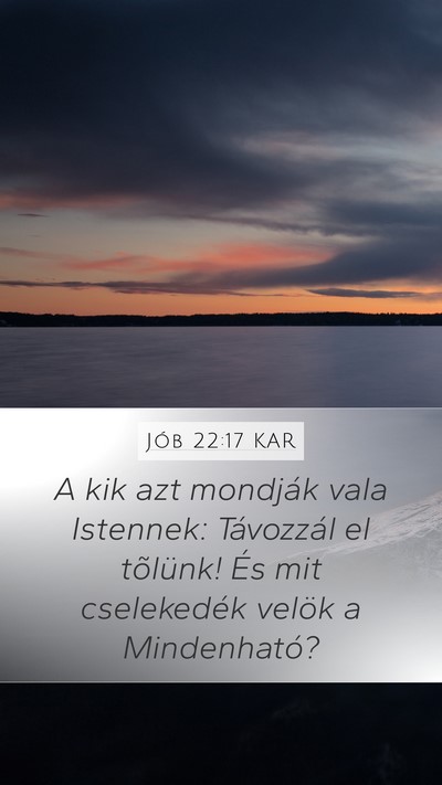 Jób 22:17 KAR Bible Verse Image