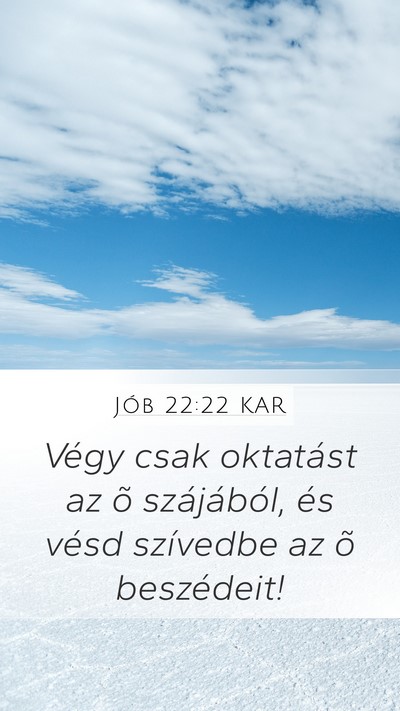 Jób 22:22 KAR Bible Verse Image