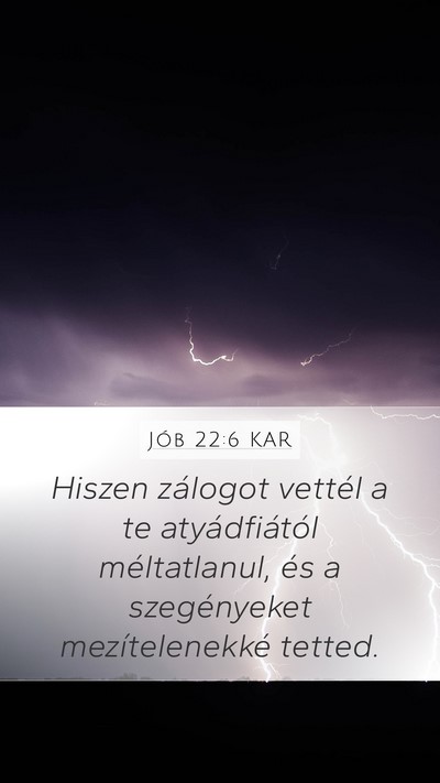 Jób 22:6 KAR Bible Verse Image