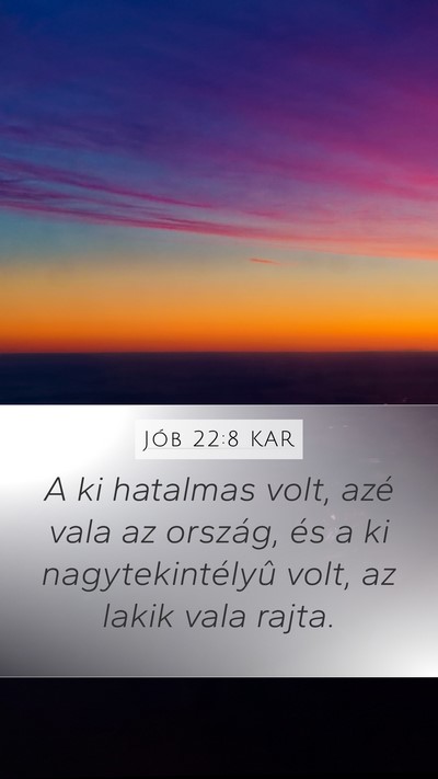 Jób 22:8 KAR Bible Verse Image