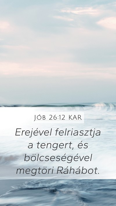 Jób 26:12 KAR Bible Verse Image