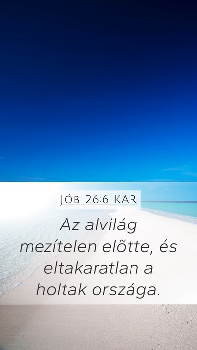 Jób 26:6 KAR Bible Verse Image