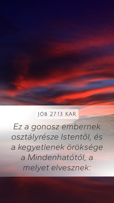 Jób 27:13 KAR Bible Verse Image