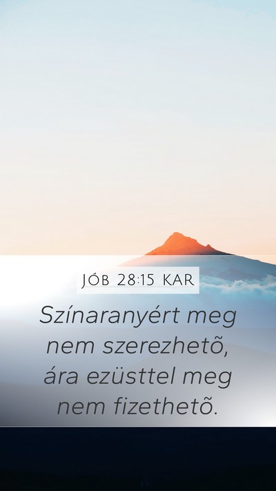 Jób 28:15 KAR Bible Verse Image