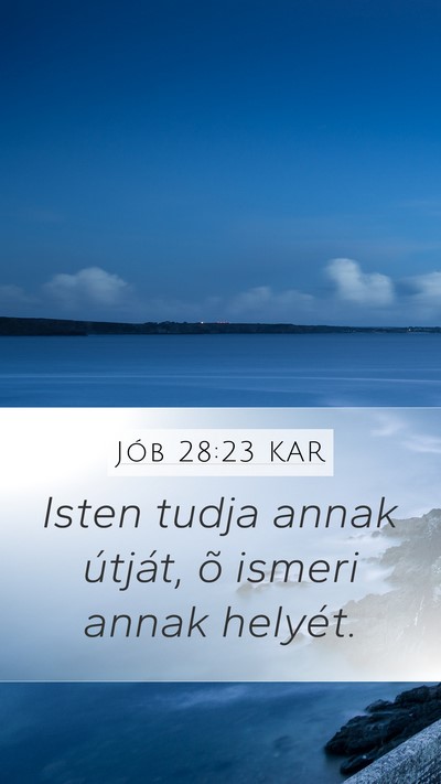 Jób 28:23 KAR Bible Verse Image