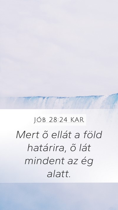 Jób 28:24 KAR Bible Verse Image