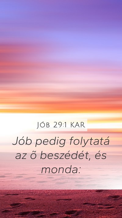 Jób 29:1 KAR Bible Verse Image
