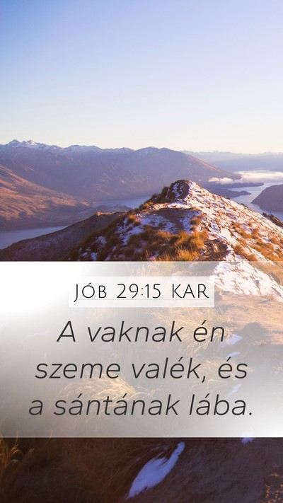Jób 29:15 KAR Bible Verse Image