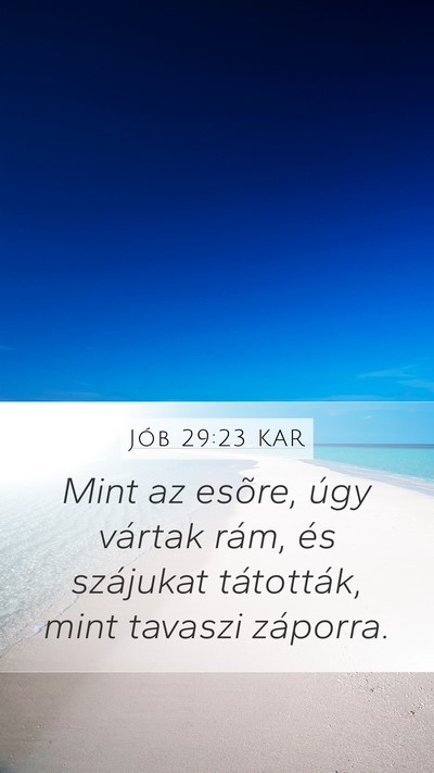 Jób 29:23 KAR Bible Verse Image