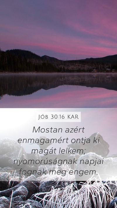 Jób 30:16 KAR Bible Verse Image
