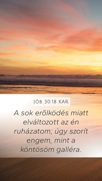 Jób 30:18 KAR Bible Verse Image