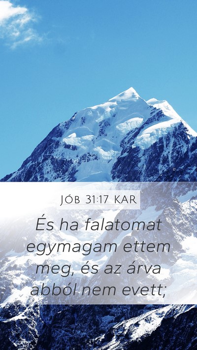 Jób 31:17 KAR Bible Verse Image