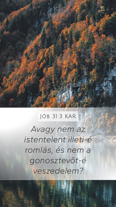 Jób 31:3 KAR Bible Verse Image
