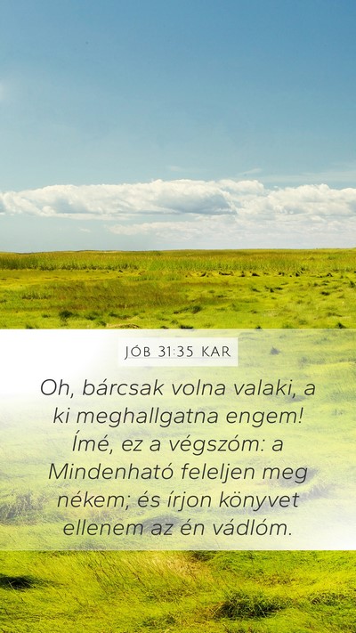 Jób 31:35 KAR Bible Verse Image