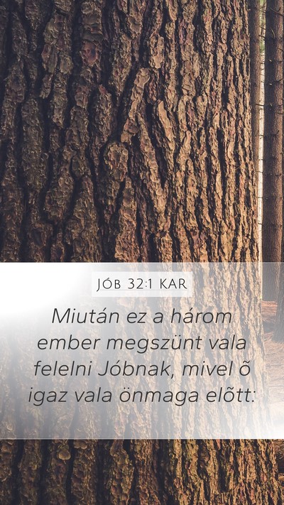 Jób 32:1 KAR Mobile Phone Wallpaper - Miután ez a három ember megszünt vala felelni - Mobile Bible Verse Wallpaper