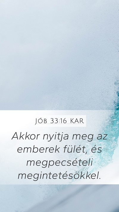Jób 33:16 KAR Bible Verse Image