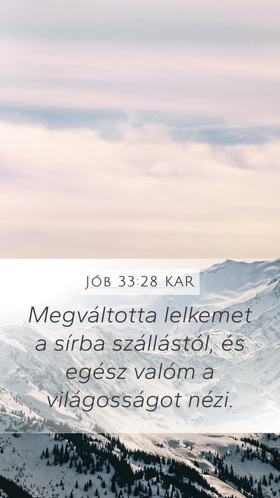 Jób 33:28 KAR Bible Verse Image