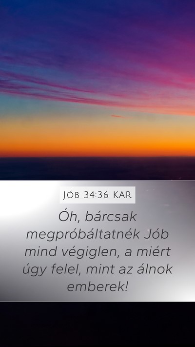 Jób 34:36 KAR Bible Verse Image