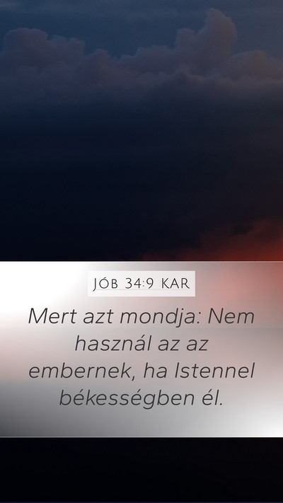 Jób 34:9 KAR Bible Verse Image