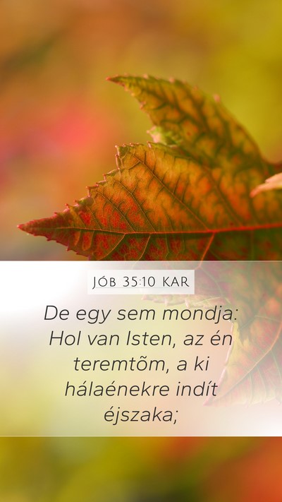 Jób 35:10 KAR Bible Verse Image