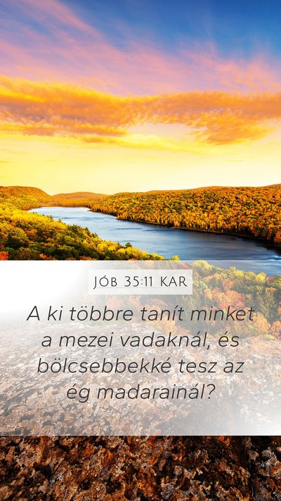 Jób 35:11 KAR Bible Verse Image