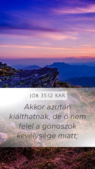 Jób 35:12 KAR Bible Verse Image