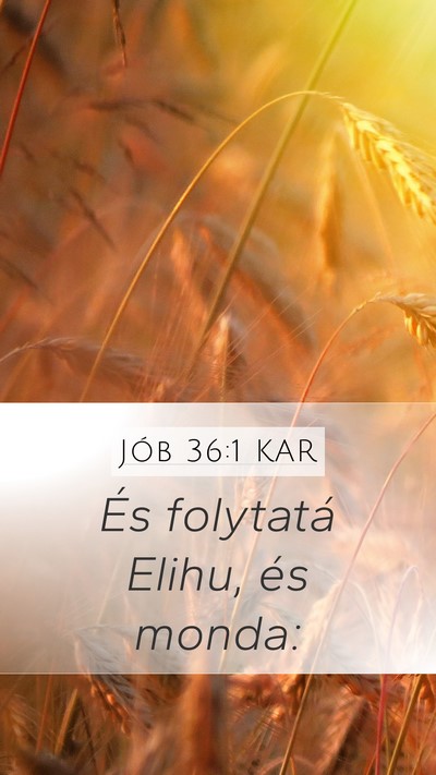 Jób 36:1 KAR Mobile Phone Wallpaper - És folytatá Elihu, és - Mobile Bible Verse Wallpaper