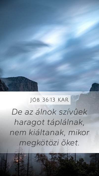 Jób 36:13 KAR Bible Verse Image