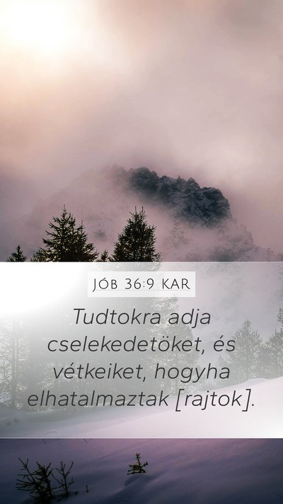 Jób 36:9 KAR Mobile Phone Wallpaper - Tudtokra adja cselekedetöket, és vétkeiket, - Mobile Bible Verse Wallpaper