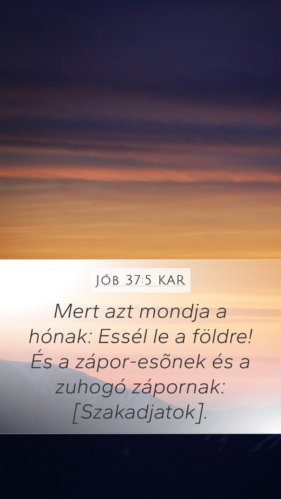 Jób 37:5 KAR Bible Verse Image